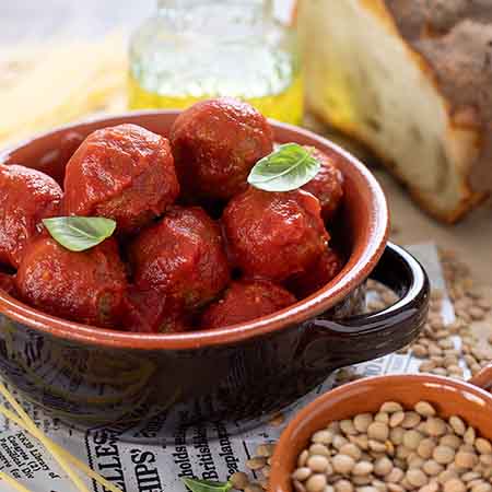 Polpette di lenticchie al sugo