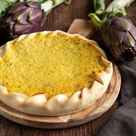 Quiche carciofi e funghi con provola