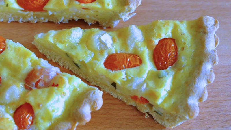 Quiche formaggio e pomodorini