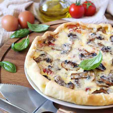 Quiche funghi e speck