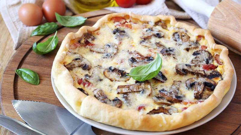 Quiche funghi e speck