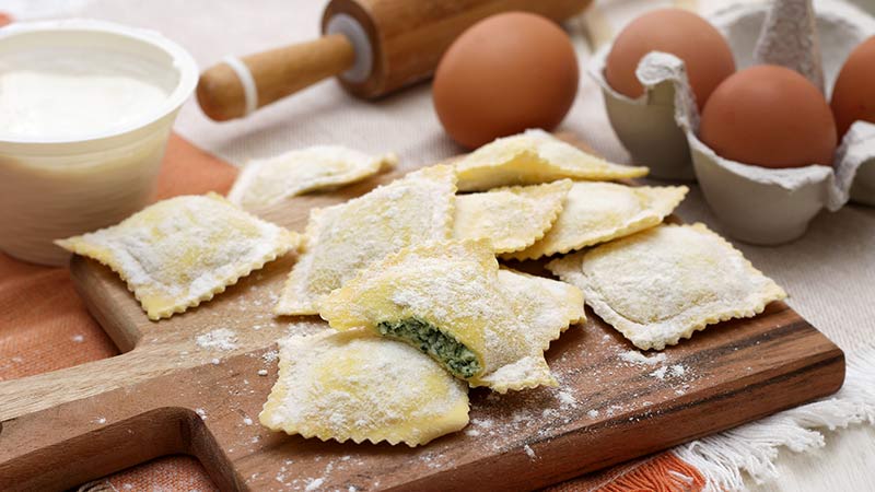 Ravioli ricotta e spinaci