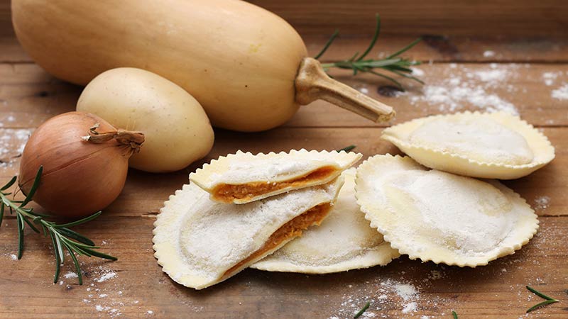 Ravioli zucca patate e cipolla