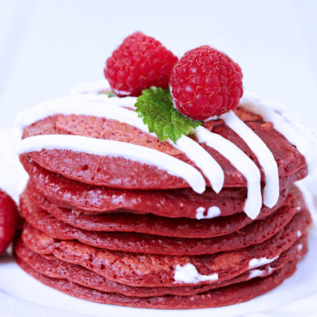Red velvet pancake