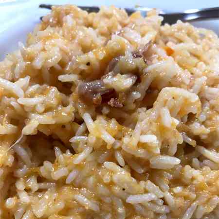 Riso basmati a vapore con salsa di zucca