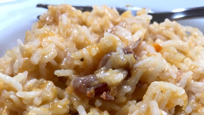 Riso basmati a vapore con salsa di zucca