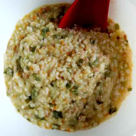 Riso farro e orzo con carote e zucchine