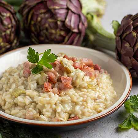 Risotto ai carciofi e pancetta