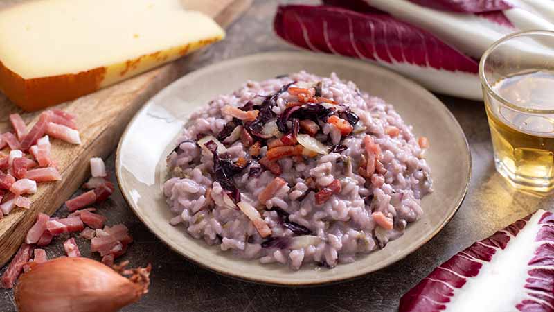 Risotto al radicchio e speck