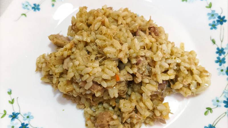 Risotto al tonno e pesto