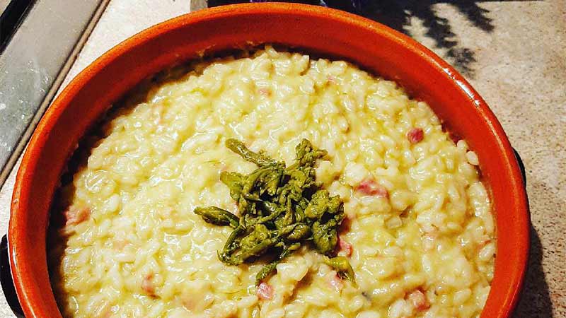 Risotto asparagi, pancetta e Philadelphia