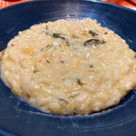 Risotto cachi e rucola