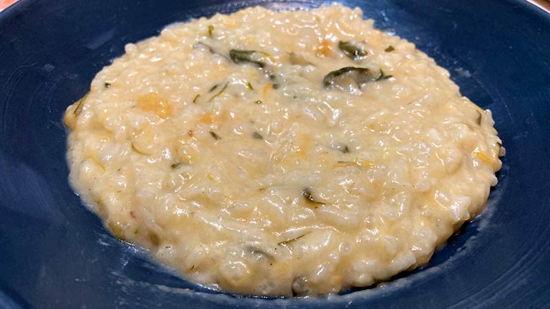 Risotto cachi e rucola