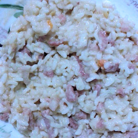 Risotto ceci pancetta e panna