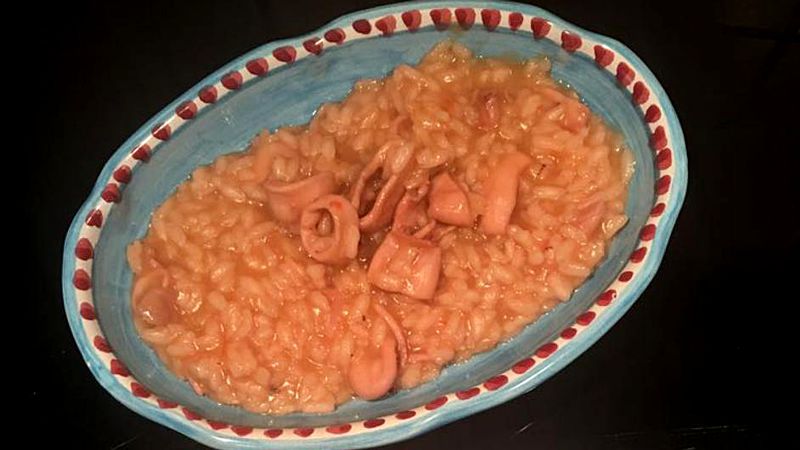 Risotto con calamarelle