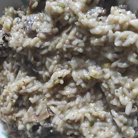 Risotto con funghi e zucchine