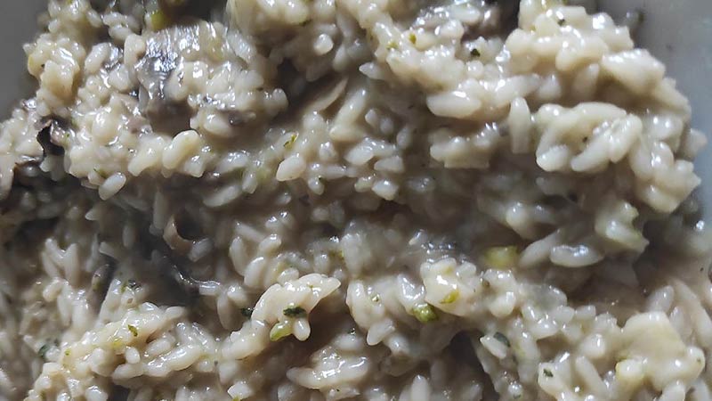 Risotto con funghi e zucchine