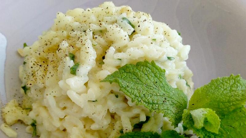 Risotto con menta