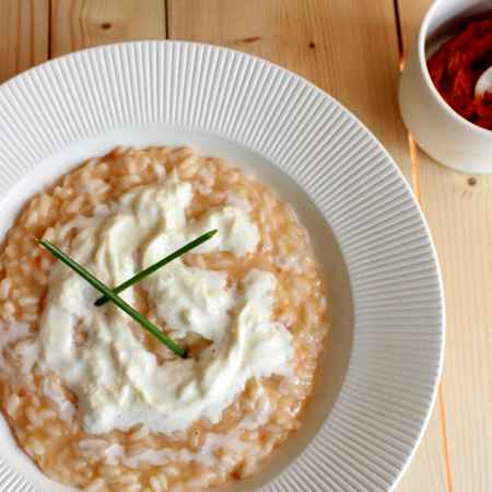 Risotto con ‘nduja e stracciatella di burrata