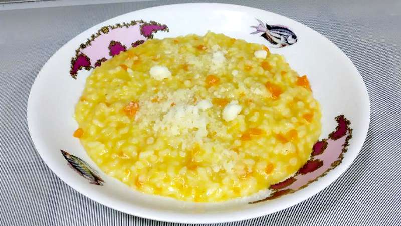 Risotto con zucca, carote e Philadelphia