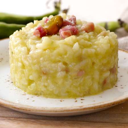 Risotto fave, pancetta e pecorino