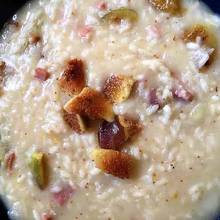 Risotto fichi speck e gorgonzola