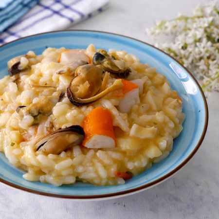 Risotto con preparato ai frutti di mare