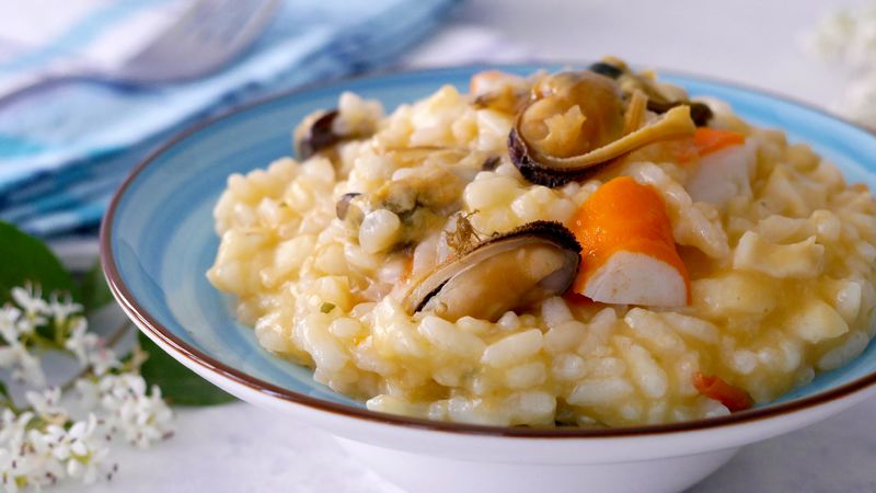 Risotto con preparato ai frutti di mare