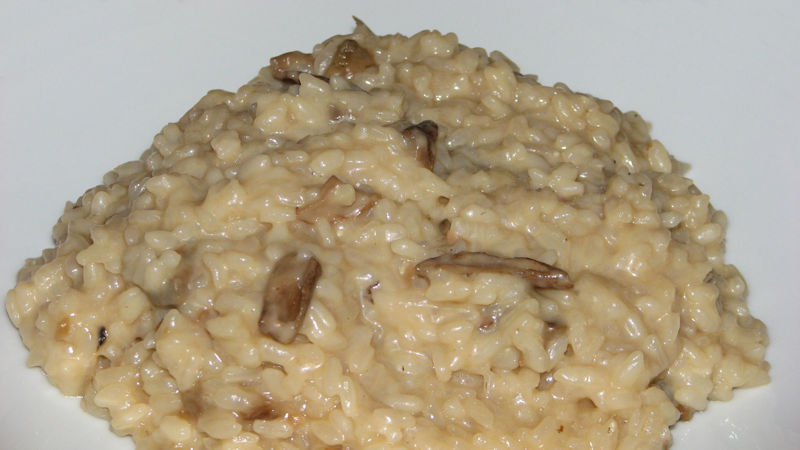 Risotto funghi e salsiccia delicato