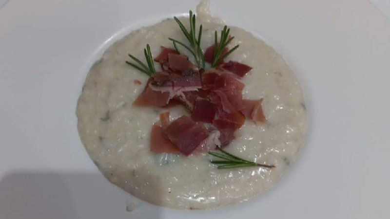 Risotto gorgonzola e speck