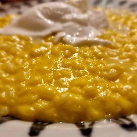 Risotto in crema di peperoni e stracciatella