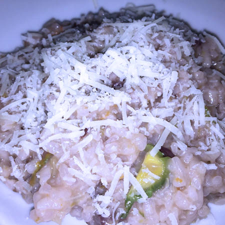 Risotto leggero radicchio e fiori di zucca