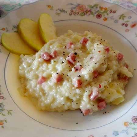 Risotto mele e prosciutto