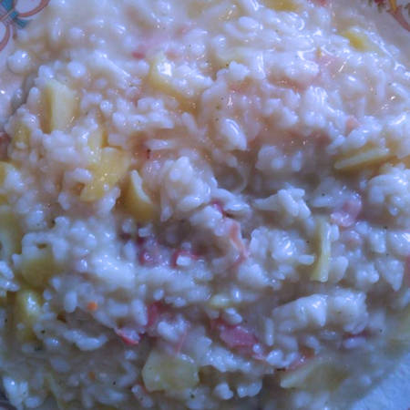 Risotto mele e speck