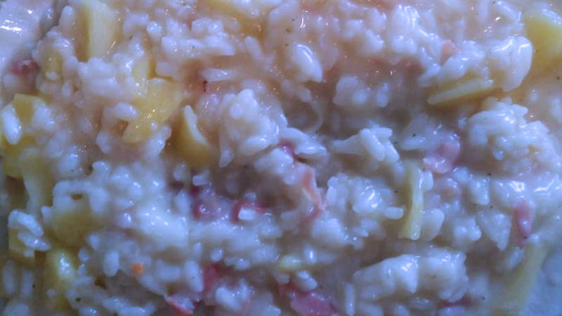 Risotto mele e speck