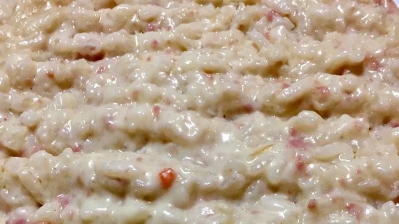 Risotto panna e prosciutto