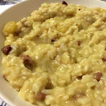 Risotto patate e pancetta