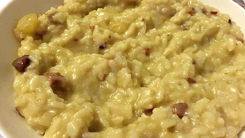 Risotto patate e pancetta