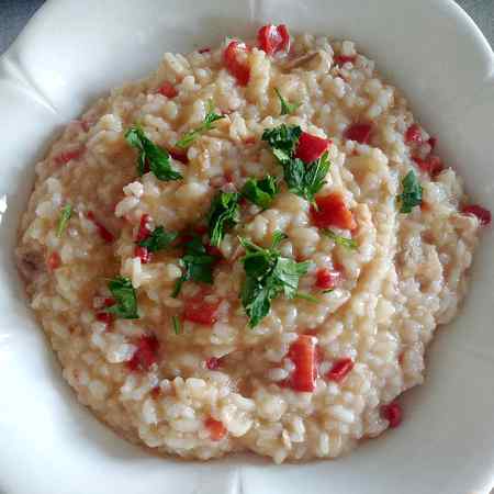 Risotto peperoni e tonno