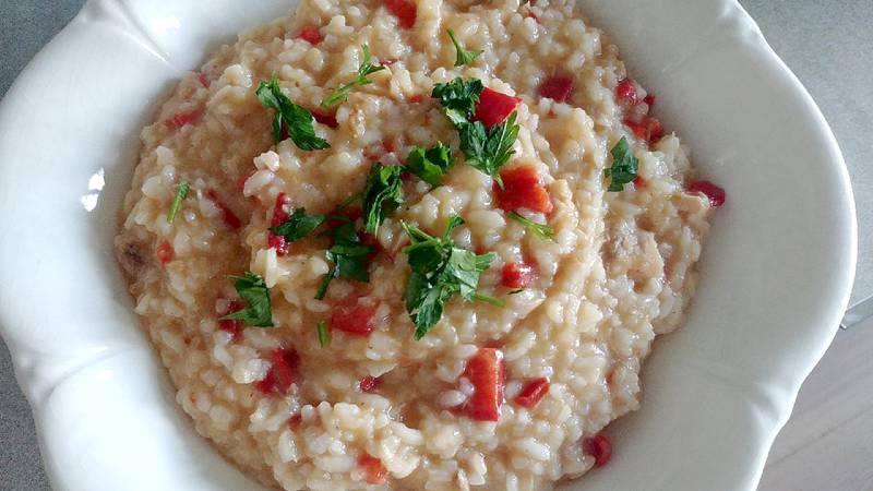 Risotto peperoni e tonno