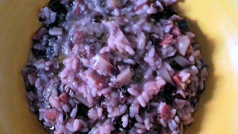 Risotto radicchio e speck