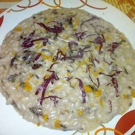 Risotto radicchio gorgonzola e arancia