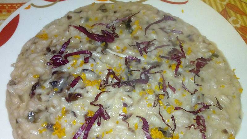 Risotto radicchio gorgonzola e arancia