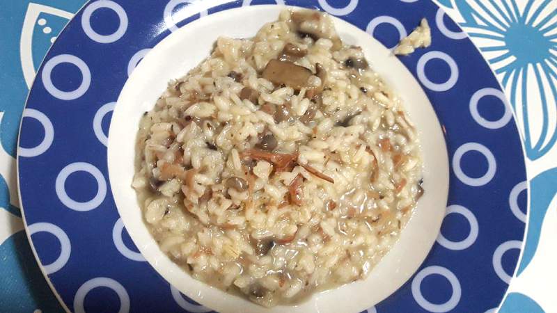 Risotto speck e funghi freschi