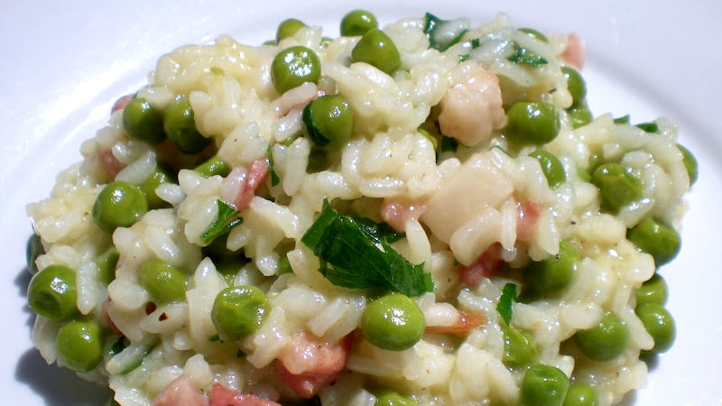 Risotto speck e piselli