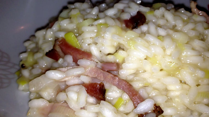 Risotto speck e porri