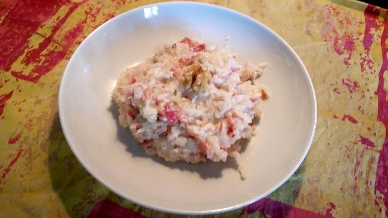 Risotto speck noci e brie