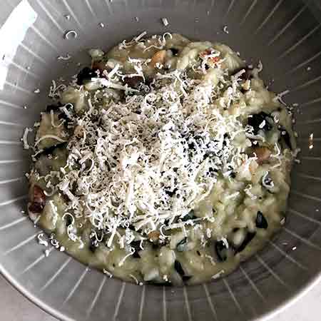 Risotto spinaci e castagne
