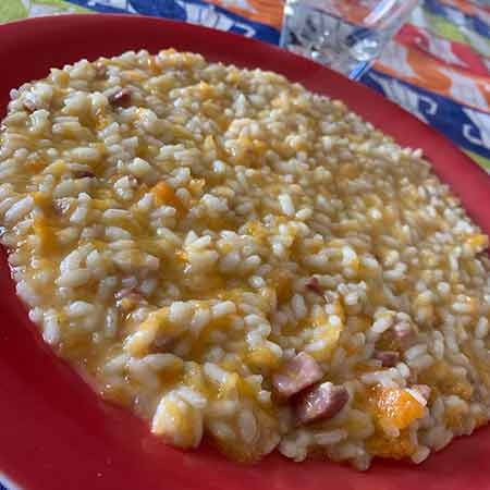 Risotto zucca e pancetta