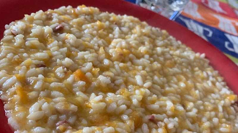 Risotto zucca e pancetta